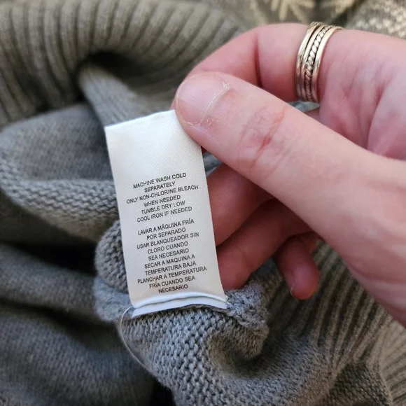 Men's Weatherproof Grey Quarter Zip Fair Isle Winter Pullover Sweater - Picture 7 of 9